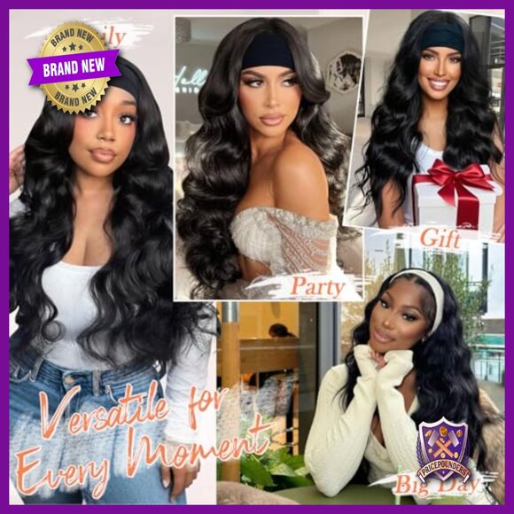 Human Hair Clip-in Bangs with Body Wave Headband Wig main image 7